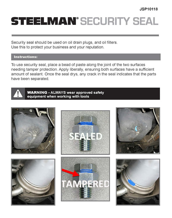 Steelman JSP10118 1-Ounce Security Seal, Bright Blue, Adheres to Both Metal and Plastic, Durable, Quick-Drying (Pack of 10)