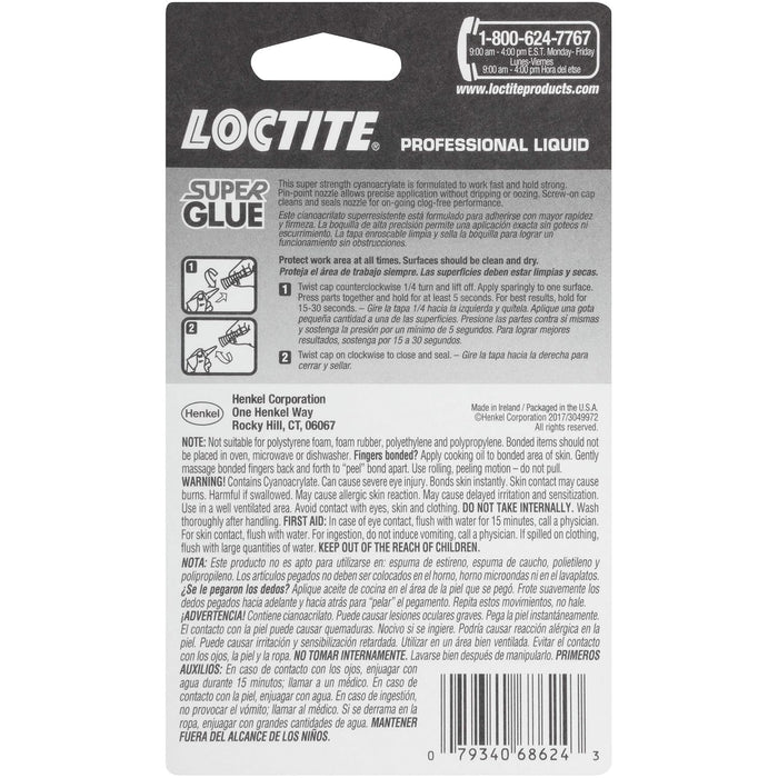 Loctite 1365882 Super Glue Liquid Professional, Clear Cyanoacrylate Adhesive Instant Glue, Quick Dry - 0.14 fl oz Bottle (Pack of 4)