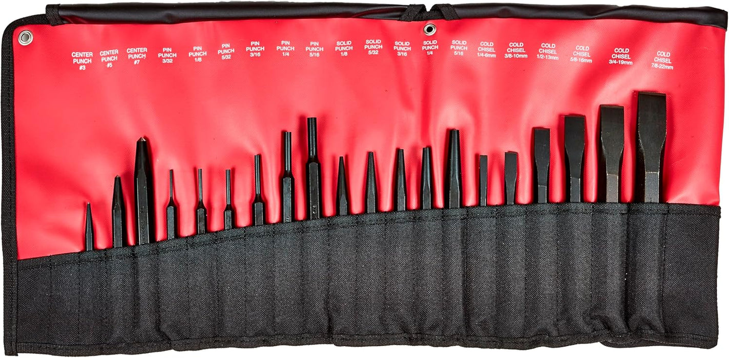 ‎Mayhew Tools | ‎61020 | Mayhew Tools 61020 Pro Punch and Chisel Set, 20-Piece , Black