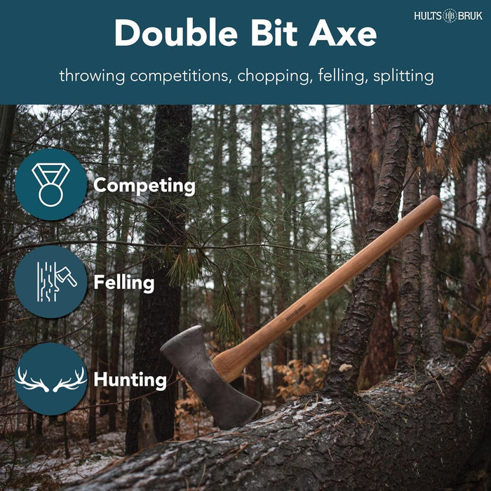 Hults Bruk 840752 Motala Double Bit Axe, 3.75 lb Head, 30" Handle