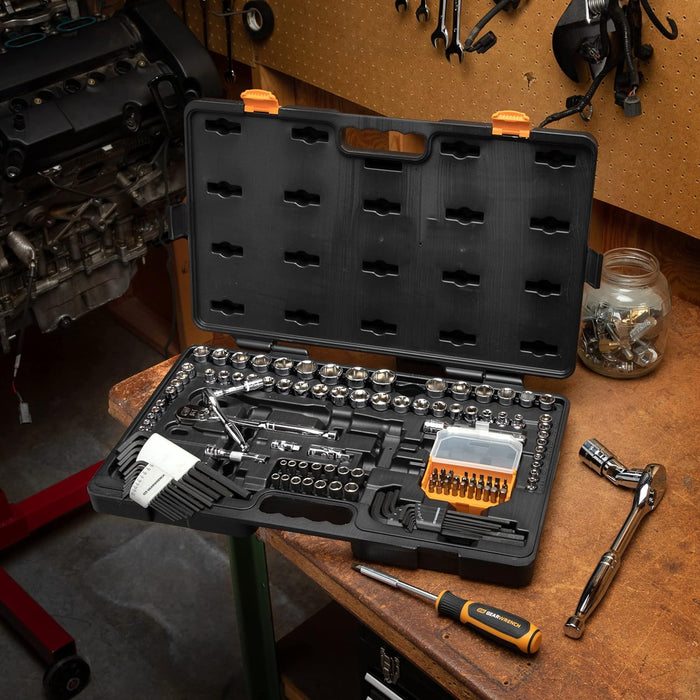 GEARWRENCH 131 Piece 1/4", 3/8", 1/2" Drive SAE/MM Mechanics Tool Set - 89089