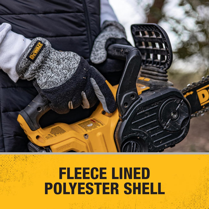 DEWALT DPG751 Unisex Padded Palm Fleece Slip-On Cold Weather Glove with Touchscreen, Black/Gray, Size X-Large