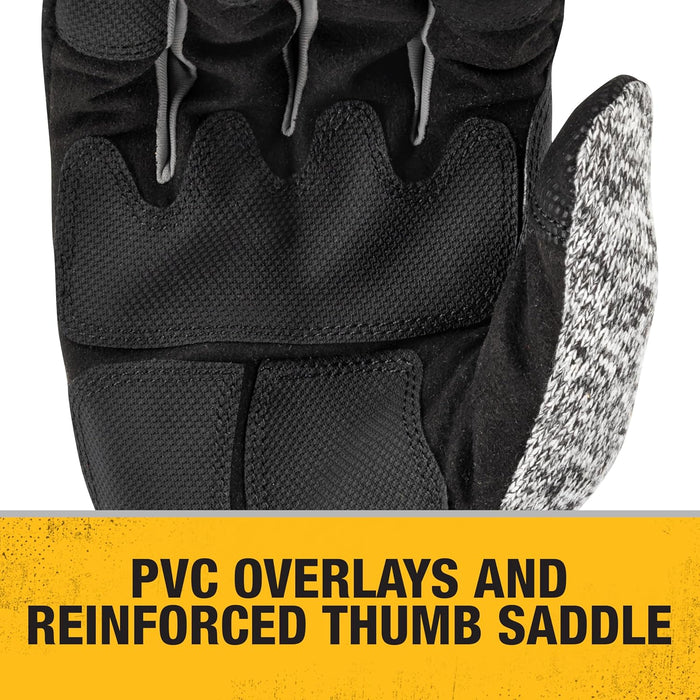 DEWALT DPG751 Unisex Padded Palm Fleece Slip-On Cold Weather Glove with Touchscreen, Black/Gray, Medium