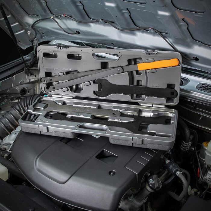 GEARWRENCH Fan Clutch Service Set, Fan Nut Wrenches, Pully Holder, Blow Mold Case- 41580D