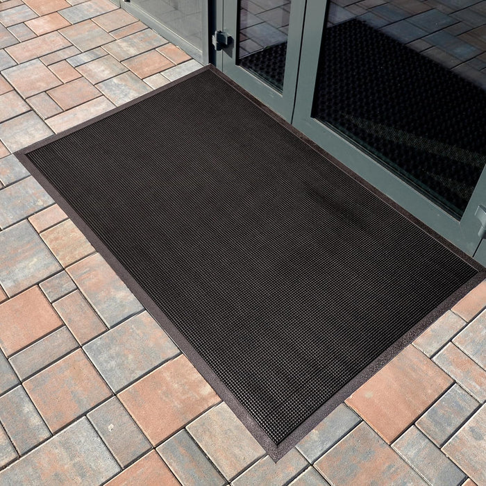 Durable Corporation-396S3672 Heavy Duty Rubber Fingertip Outdoor Entrance Mat, 36" x 72", Black 36" x 72" Mat