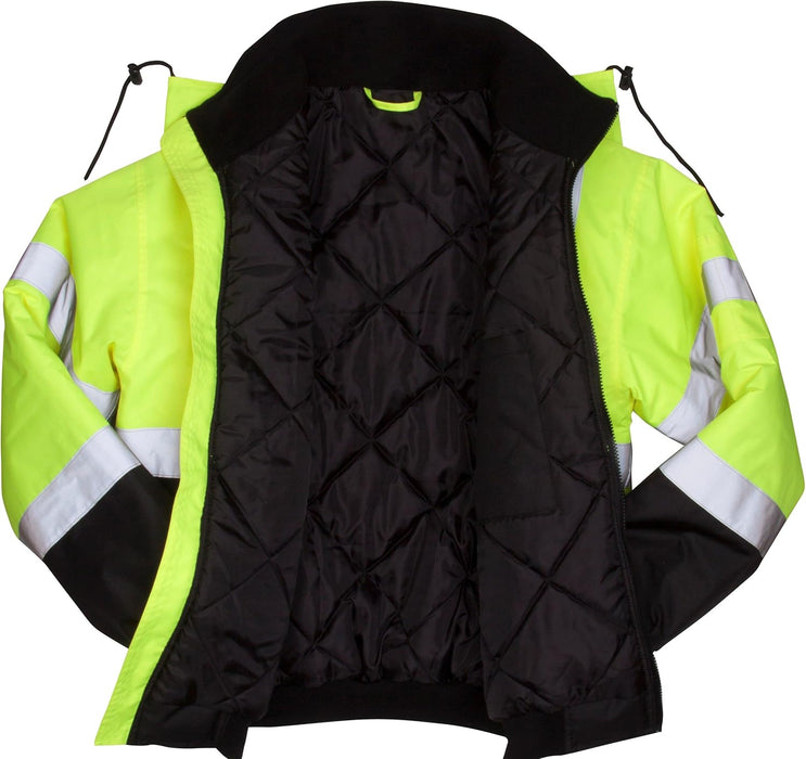 [USED-LIKE NEW] Pyramex RJ3210X3 Bomber Jacket with Quilted Lining, 3X-Large (Hi-Vis Green)