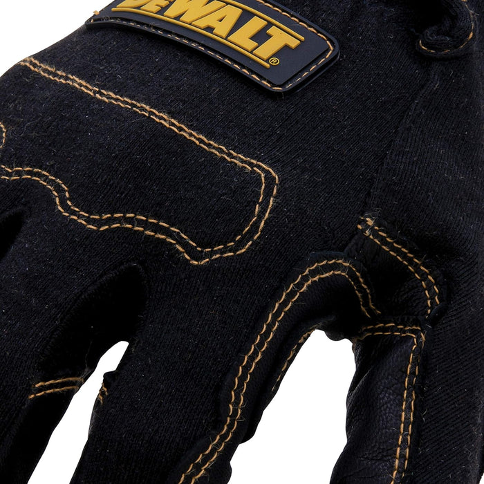DEWALT DXMF01052MD Short Cuff Durable Welding and Fabricator Gloves, Abrasion-Resistant Leather Palm, Constructed of Fire-Resistant Materials, Kevlar Stitching, Knuckle Guard, Medium