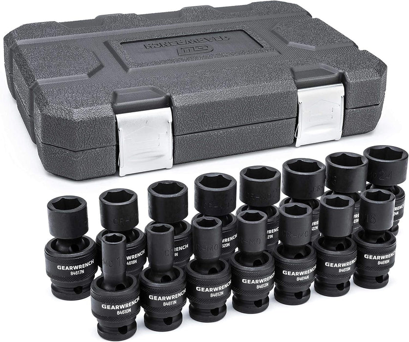 GEARWRENCH 15-Piece Universal Impact Socket Set 1/2 In. Drive 6-Point Metric