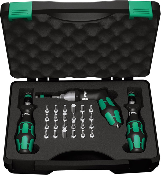 Wera Tools (5074739001) Kraftform 7440/41/42 Torque Screwdriver 0.3-6.0 Nm and Bit Set, 27-Piece Durable