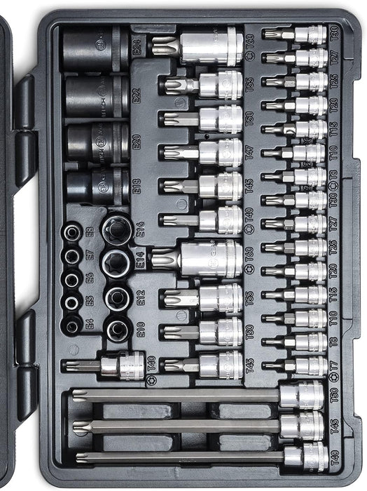GEARWRENCH 89087 49 Piece 1/4", 3/8", 1/2" Drive Torx Bit Socket Master Set