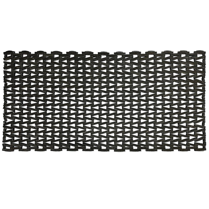 Durable Durite Recycled Tire-Link Outdoor Entrance Mat, Herringbone Weave, 24" x 48", Black 2' x 4' (Rectangular)