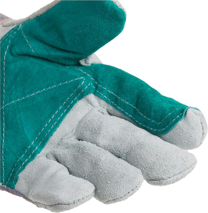 Custom Leathercraft 2049B Work Gloves with Double Leather Palm and Safety Cuff (Pack of 12 Pairs)