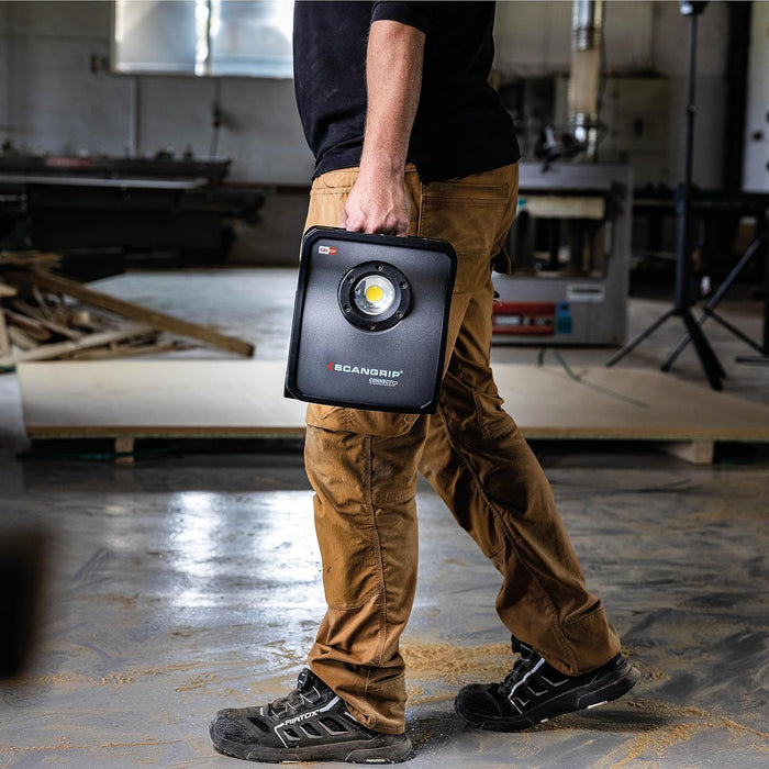 Scangrip NOVA 4 Connect 4000 Lumen LED Portable Work Light, Power Tool Battery Operated, Light Dimmer Function, Built-in Power Bank, Cordless, Outdoor Work
