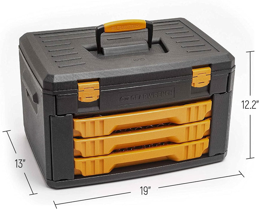 GEARWRENCH 80944 Mechanics Tool Set in 3 Drawer Storage Box, 232 Piece