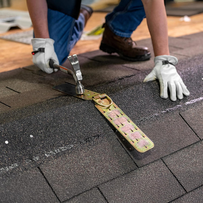 Guardian (00815) Rooftop Safety Kit - 50 ft Vertical Lifeline Assembly, Reusable Temper Anchor, Full Body Harness, Yellow Storage Bucket