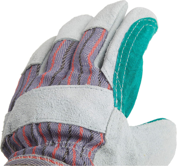 Custom Leathercraft 2049B Work Gloves with Double Leather Palm and Safety Cuff (Pack of 12 Pairs)
