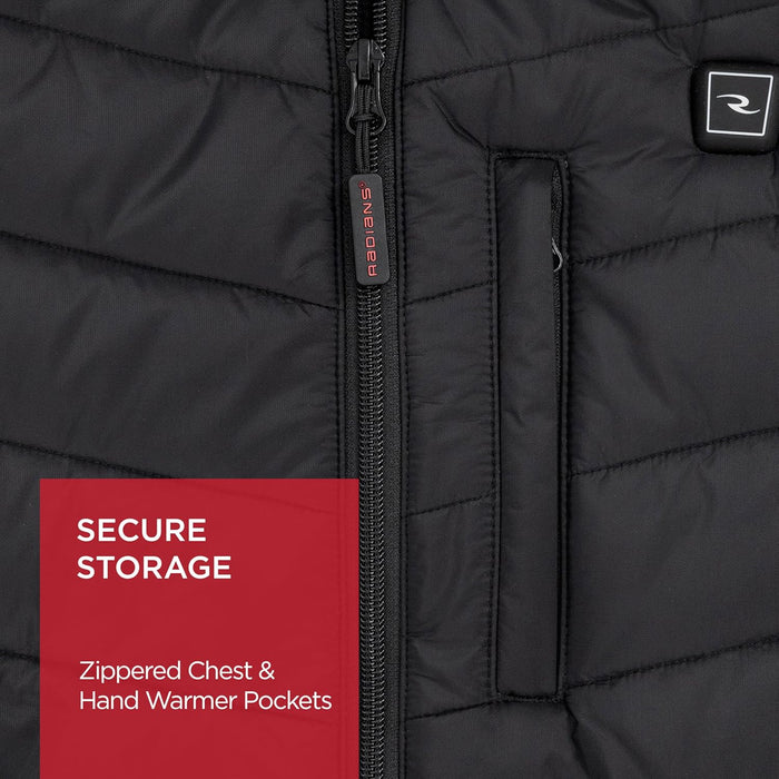 Radians (RHG-V201B-XL) Womens Heated Puffer Vest Kit with Battery, Black, X-Large