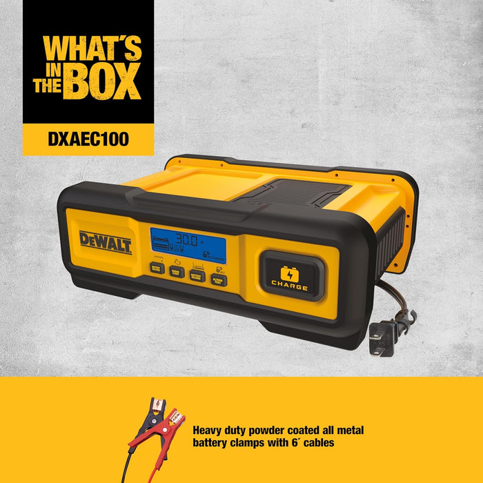DEWALT DXAEC100 Professional 30-Amp Battery Charger and 3-Amp Maintainer with 100-Amp Engine Start
