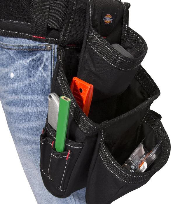 Dickies 57077 4-Piece Carpenter's Work Rig, Padded Tool Belt Suspenders, Cooling Mesh, Leather Tool Belt, Steel Buckle