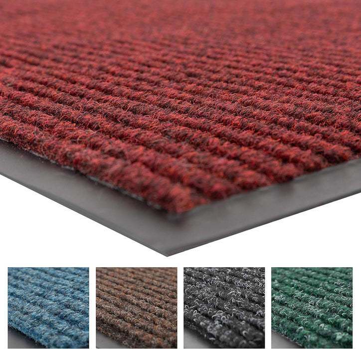 Notrax 109 Brush Step Carpeted Indoor/Outdoor Entrance Mat for Home or Office, 4' X 6', Absorbent Slip Resistant Heavy Duty Entry Mat, Red/Black, 109S0046RB 4' x 6' (Rectangular) Red / Black Solid