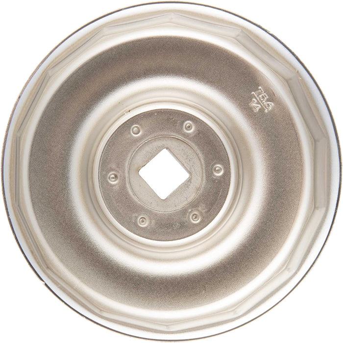 Steelman 95989 75.6mm x 14 Flute Oil Filter Cap Wrench, 3/8-inch Drive, Low-Profile Design for Confined Space
