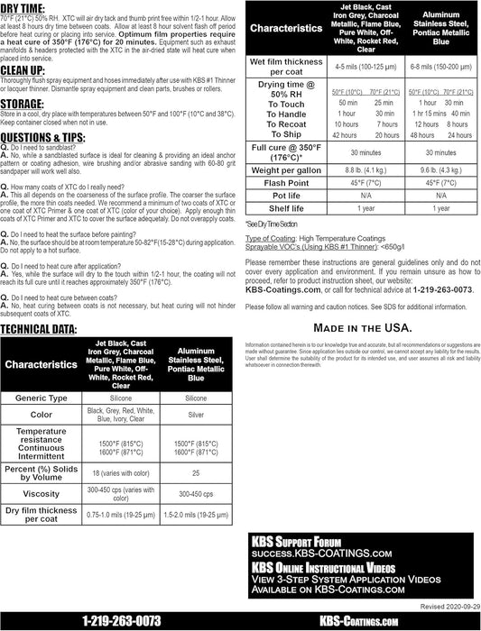 KBS Coatings 65423 Stainless Steel Xtreme Temperature Coating, 1 Quart (Pack of 1)