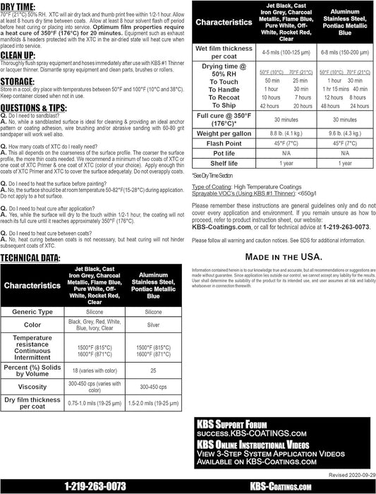 KBS Coatings 65523 Stainless Steel Xtreme Temperature Coating - 1 Gallon