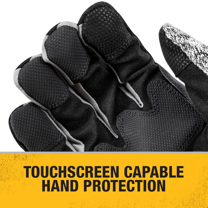 DEWALT DPG751 Unisex Padded Palm Fleece Slip-On Cold Weather Glove with Touchscreen, Black/Gray, Medium