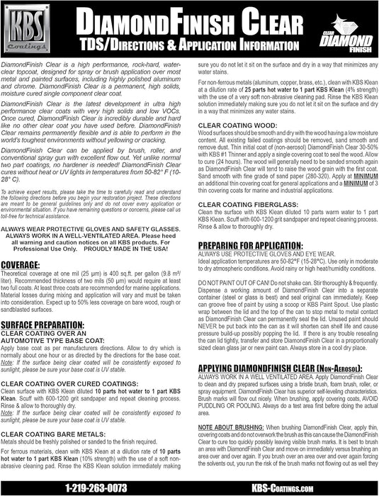 KBS Coatings 8124 Clear Satin Diamond Finish Aerosol, Covers 35 sq ft, 15 Ounce (Pack of 1)