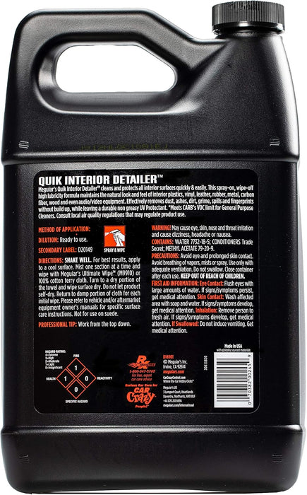 Meguiar's | D14901 | Meguiar's D14901 Detailer Quik Interior Detailer 3.79L safely cleans all interior surfaces