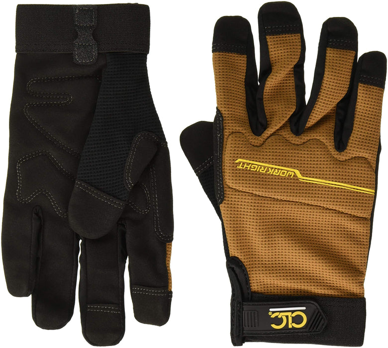 Custom Leathercraft 124M Workright Flex Grip Work Gloves, Shrink Resistant, Improved Dexterity, Tough, Stretchable, Excellent Grip, Black, Medium (Pack of 1)