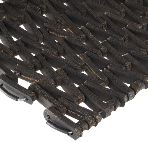 Durable Durite Recycled Tire-Link Outdoor Entrance Mat, Herringbone Weave, 14" x 22", Black