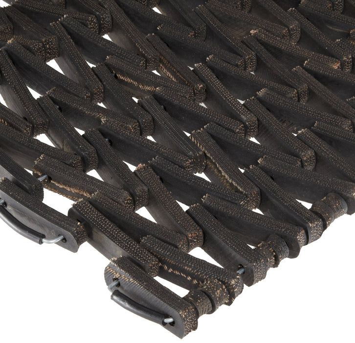 Durable Durite Recycled Tire-Link Outdoor Entrance Mat, Herringbone Weave, 14" x 22", Black