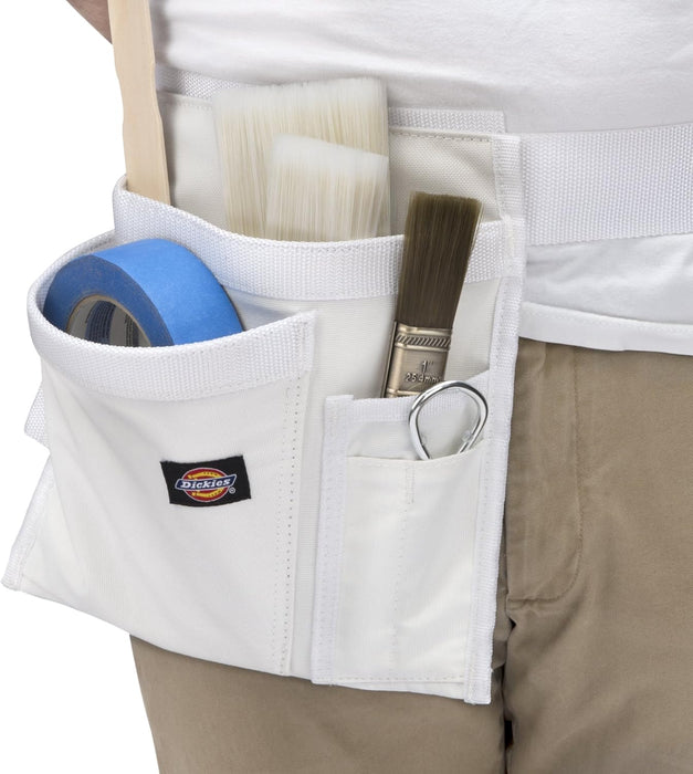 Dickies 57049 5-Pocket Single Side Tool Belt Pouch/Work Apron for Painters, Carpenters, and Builders, Durable Canvas Construction, Adjustable Belt