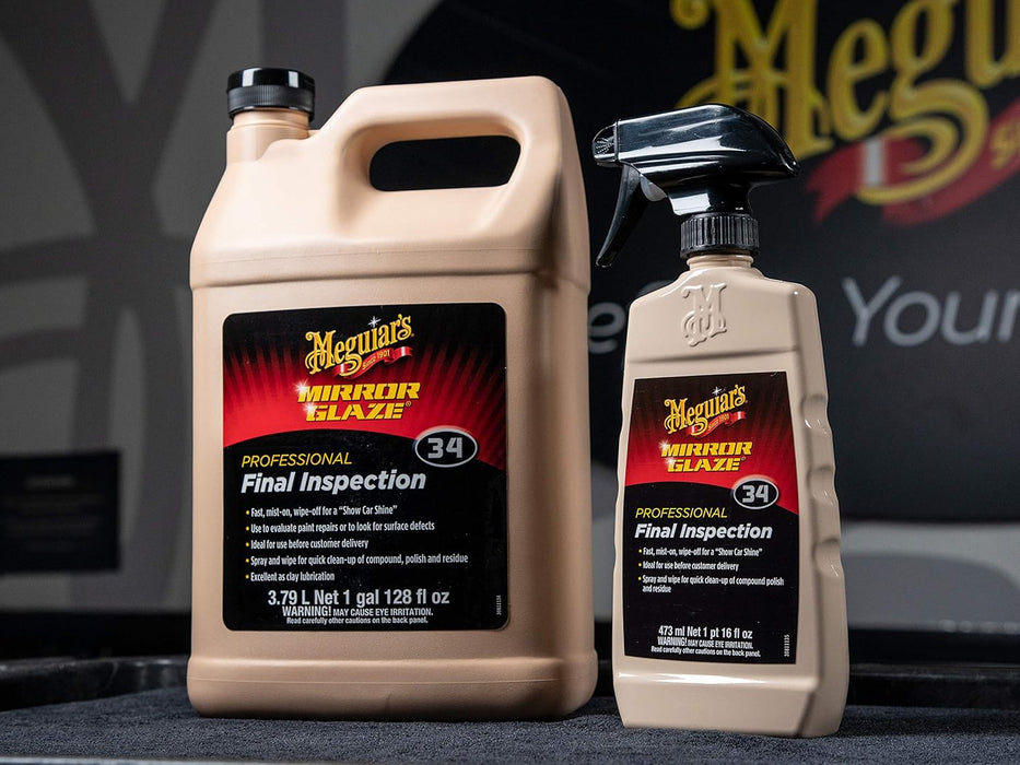 Meguiar's Professional Final Inspection Mist & Wipe M3401 - Quickly and Gently Remove Prints, Dust, and Smudges Leaving a Showroom Quality Shine - Safe as a Clay Bar Lubricant, 128 Oz, 1 Gallon