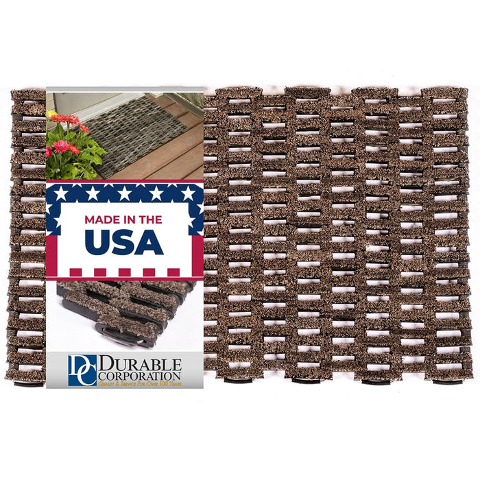 Durable Corporation 400S1725 Dura-Rug Recycled Fabric Tire-Link Outdoor Entrance Mat, 17" x 25"