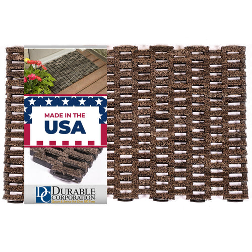 Durable Corporation - 400S2436 Dura-Rug Recycled Fabric Tire-Link Outdoor Entrance Mat, 24" x 36", Black