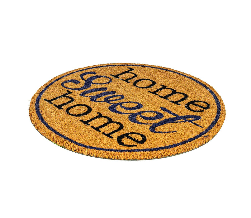 NoTrax, Home Sweet Home, Vinyl-Backed Natural Coir Doormat, Entry Mat for Indoor or Outdoor Use, 22" Round, C12 (C12S0022HM)