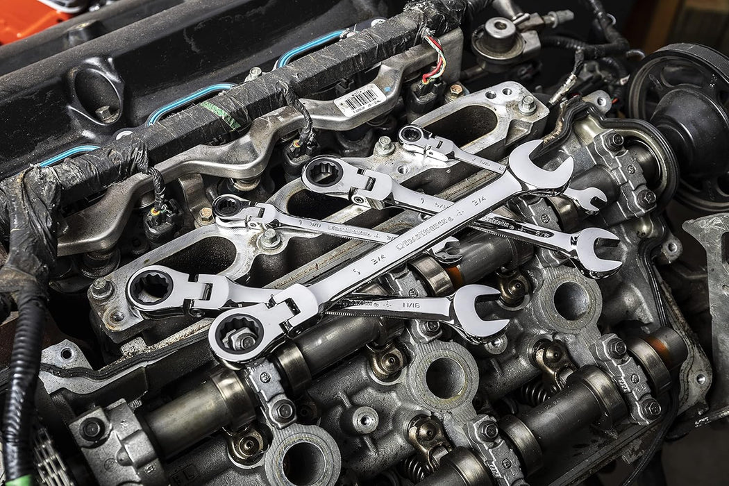 GEARWRENCH 13 Pc. 12 Pt. Flex Head Ratcheting Combination Wrench Set, SAE - 9702D