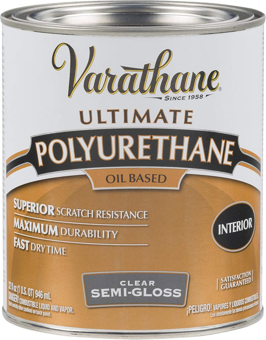 Varathane 6041H Oil-Based Ultimate Polyurethane, Quart, Semi-Gloss Finish Quart (Pack of 1)
