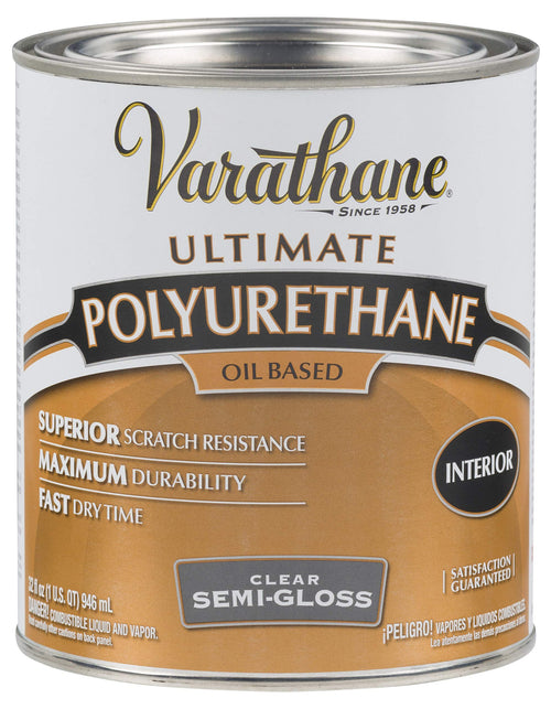 Varathane 6041H Oil-Based Ultimate Polyurethane, Quart, Semi-Gloss Finish Quart (Pack of 1)