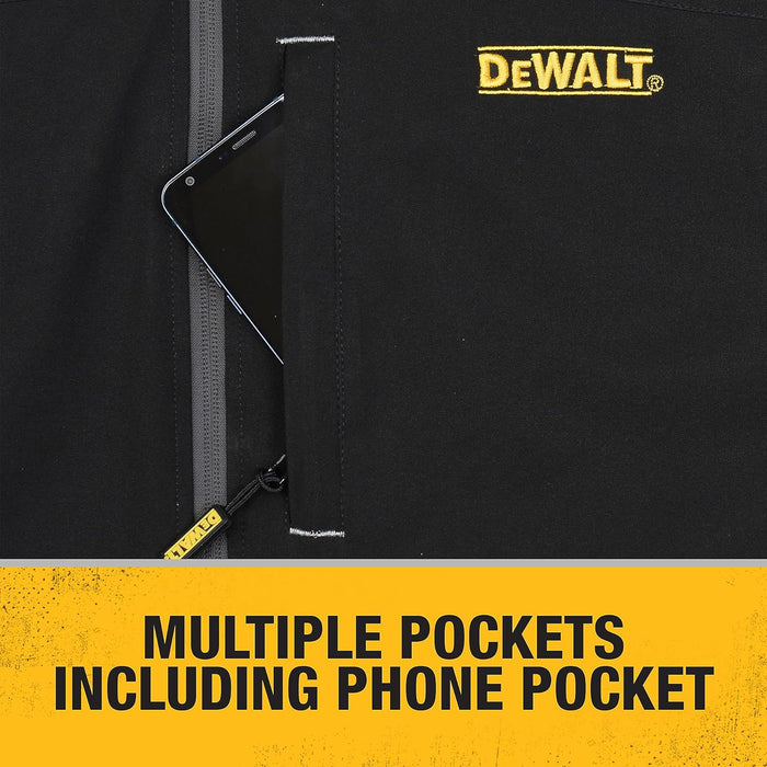 DEWALT Men's Structured Soft-Shell Heated Jacket, Large, Black - DCHJ090BD1