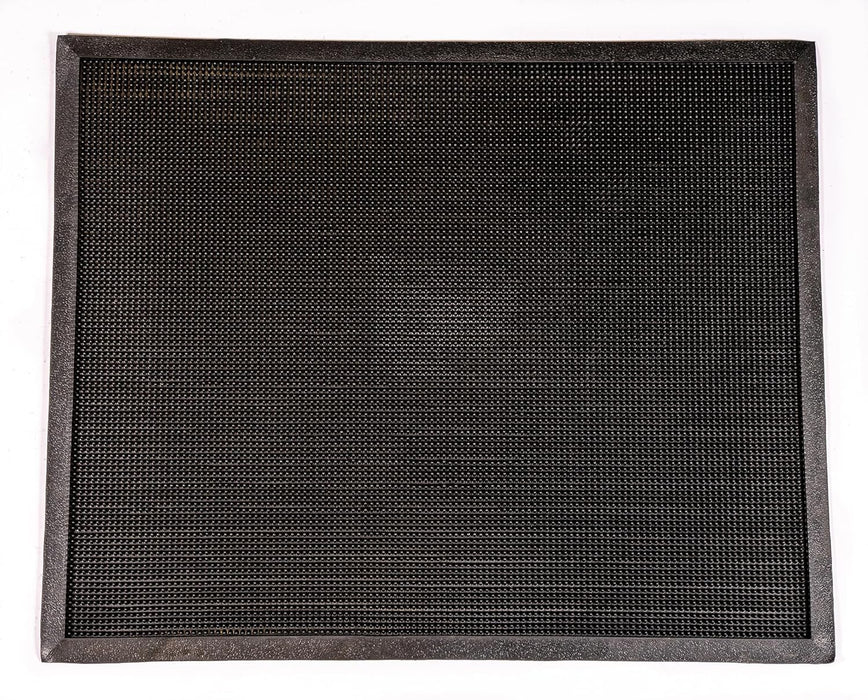 Durable Heavy Duty Rubber Fingertip Outdoor Entrance Mat, 32" x 39", Black