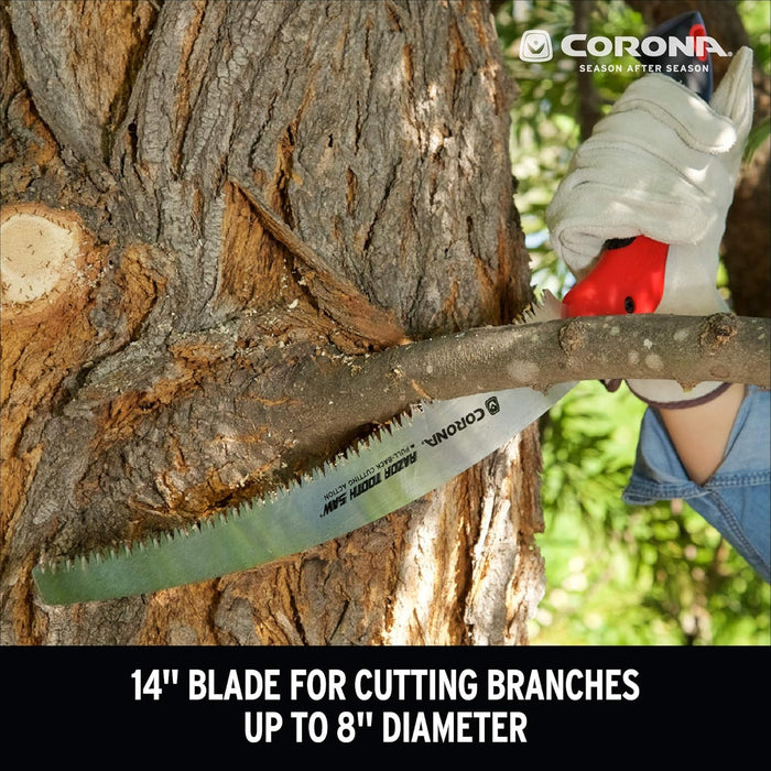 Corona Tools RS7395 14-Inch RazorTOOTH Pruning Saw, Tree Saw Designed for Single-Hand Use, Curved Blade Hand Saw, Cuts Branches Up to 8" in Diameter