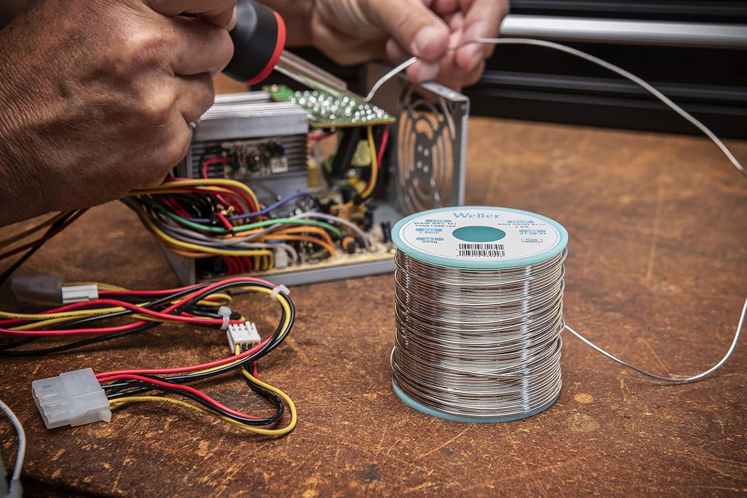 Weller WSW SAC L0 Lead Free Solder Wire, 0.8 mm / 0.039 in Diameter, 250 g / 8.818 oz Weight, Sn96.5Ag3.0Cu0.5 Alloy, 3.5% Flux content - (T0051388799)