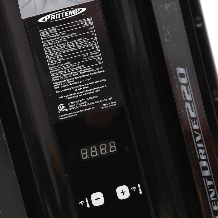 Protemp PT-220T-SDR 220,000 BTU Kerosene/Diesel Forced Air Heater With Thermostat