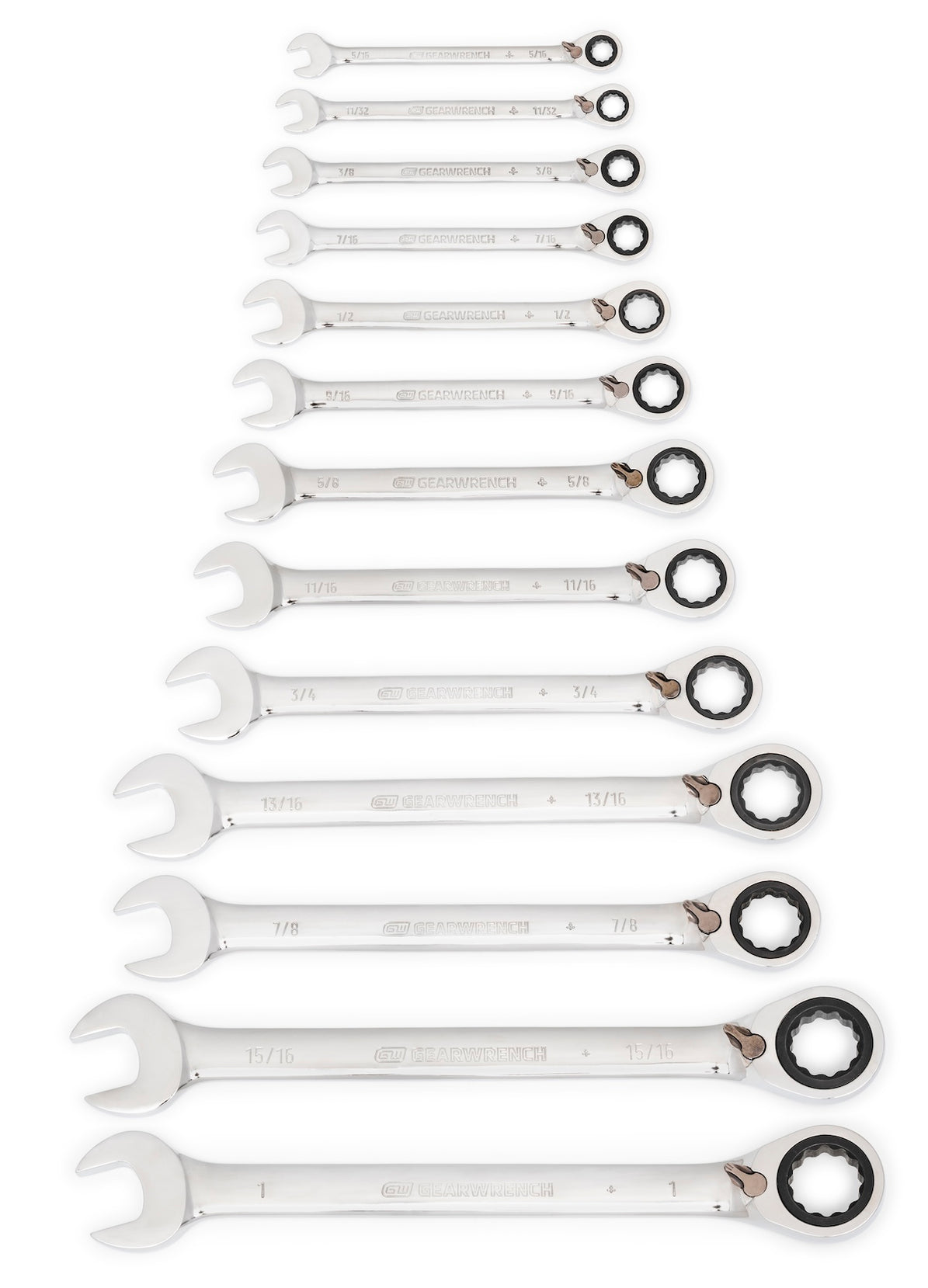 GEARWRENCH 9509N 13 Piece 72-Tooth 12 Point Reversible Ratcheting Comb ...