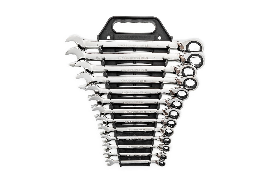 GEARWRENCH 9509N 13 Piece 72-Tooth 12 Point Reversible Ratcheting Combination SAE Wrench Set