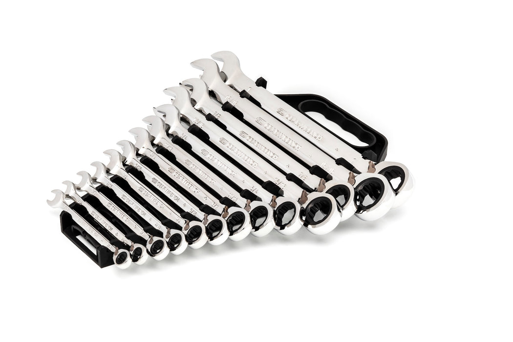 GEARWRENCH 9509N 13 Piece 72-Tooth 12 Point Reversible Ratcheting Combination SAE Wrench Set