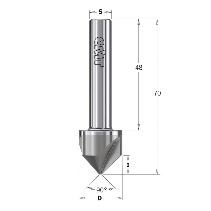 CMT Orange Tools 521.002.11 90° Solid Carbide Countersink with Parallel Shank
